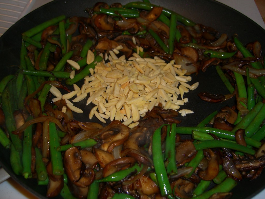 Mushroom Green Beans with Meatloaf in Minutes