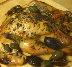 Roasted Chicken, Dates, Caperberries ©Diane Eblin