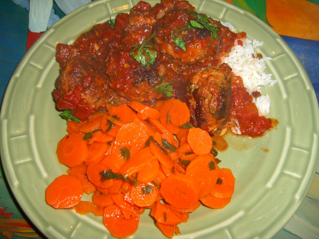 North African Meatballs with Glazed Carrots