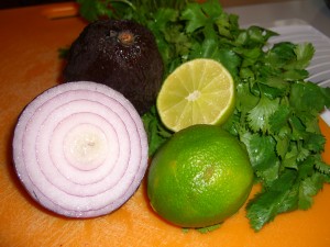 Avocado, Lime, Red Onion and Cilantro