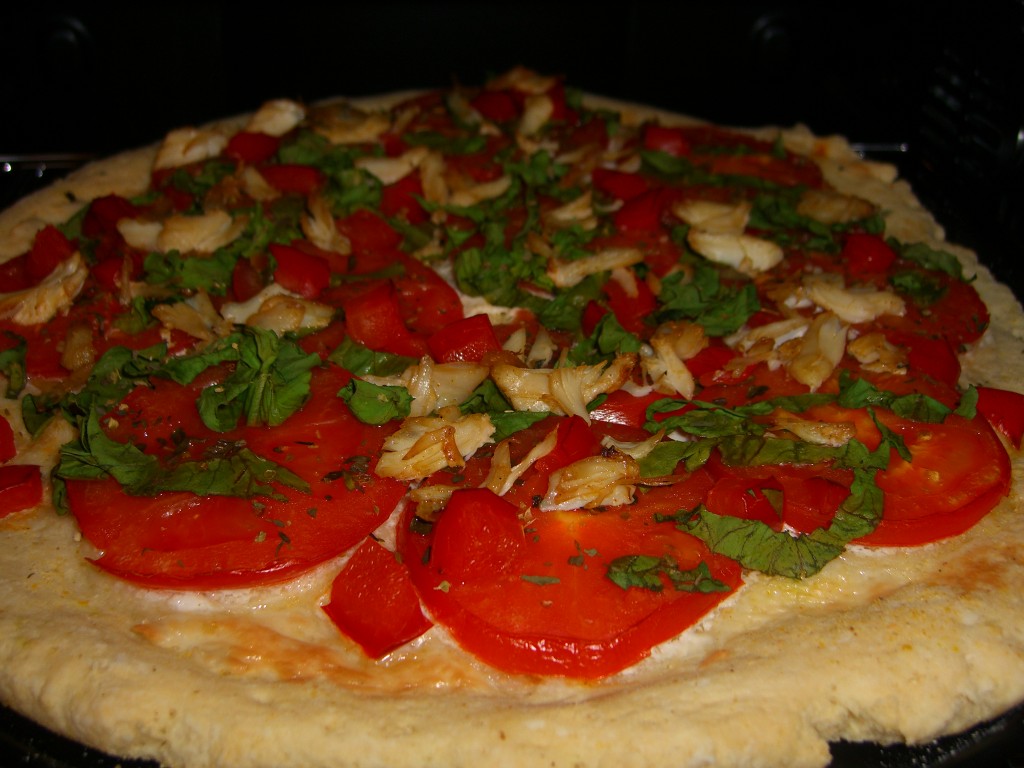 Easy Gluten Free and Dairy Free Crabby Veg Pizza Recipe