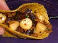 Scallop, Chorizo and Purple Sweet Potato Taco Recipe